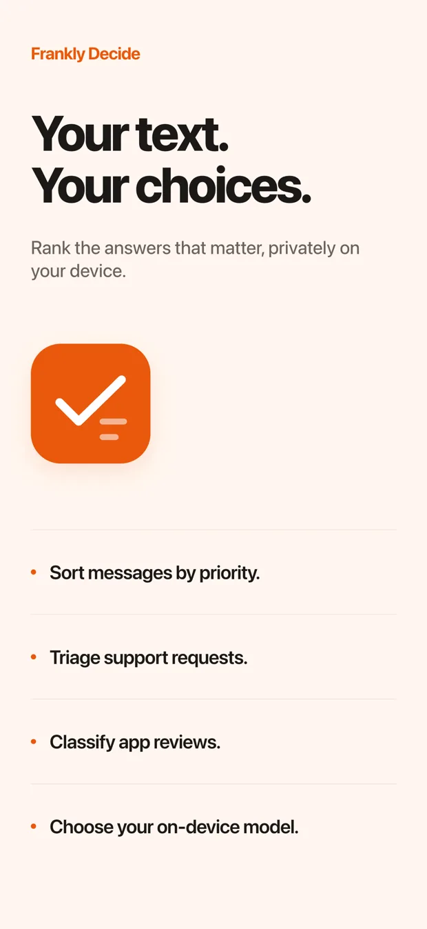Frankly Decide: Local AI screenshot 1 of 5