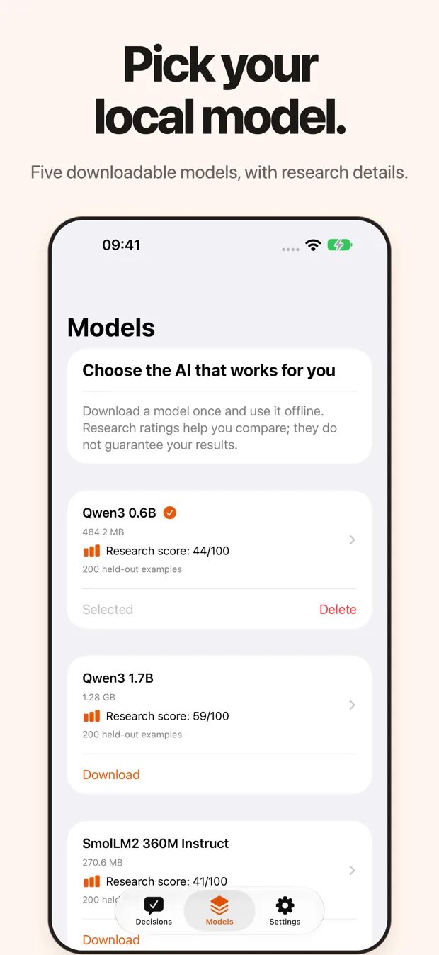 Frankly Decide: Local AI screenshot 5 of 5